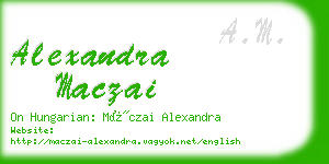 alexandra maczai business card